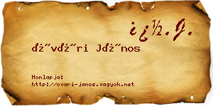 Óvári János névjegykártya